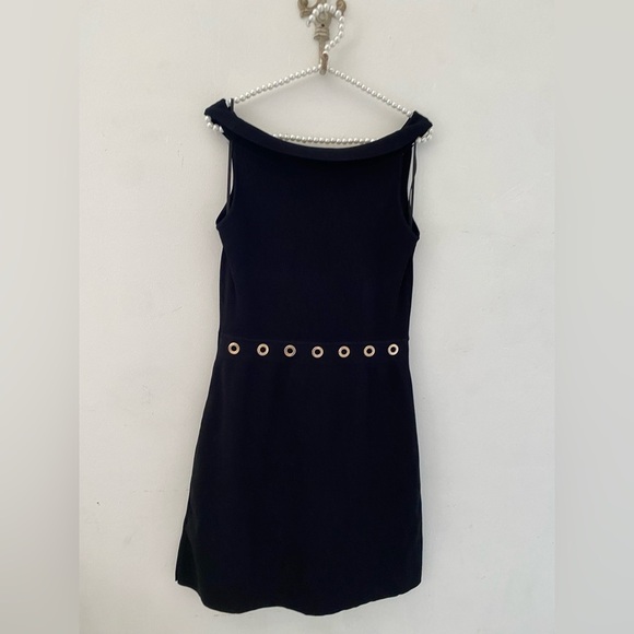 Morgan de Toi Black  vintage y2k Mini Dress with Gold Accents - Picture 5 of 9